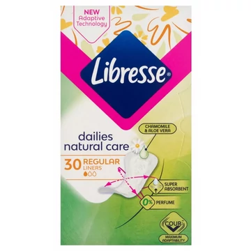 Libresse Natural Care Normal illatmegkötő tisztasági betét - 30 db