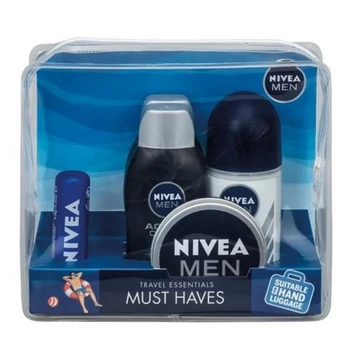 Nivea utazós csomag férfi Must Haves Energy tusfürdő 2x50ml+roll 50ml+krém 30ml+ajakápoló 4,8g