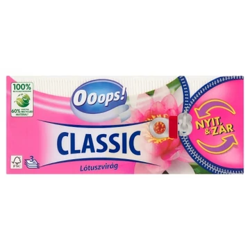 Ooops! Classic Lótuszvirág papír zsebkendő 3 rétegű 90 db