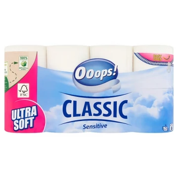 Ooops! Classic Sensitive toalettpapír 3 rétegű 8 tekercs