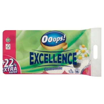 Ooops! Excellence Camomile toalettpapír 3 rétegű 16 tekercs