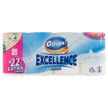 Ooops! Excellence Lotion toalettpapír 3 rétegű 8 tekercs