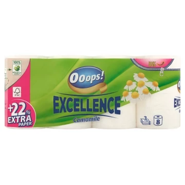 Ooops! Excellence Camomile toalettpapír 3 rétegű 8 tekercs