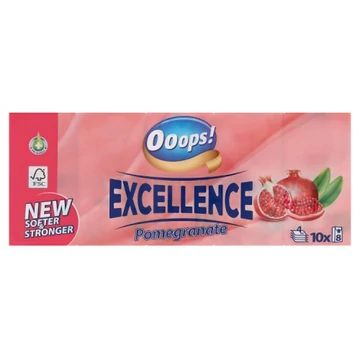 Ooops! Excellence Pomegranate illatosított papír zsebkendő 4 rétegű 10 x 8 db