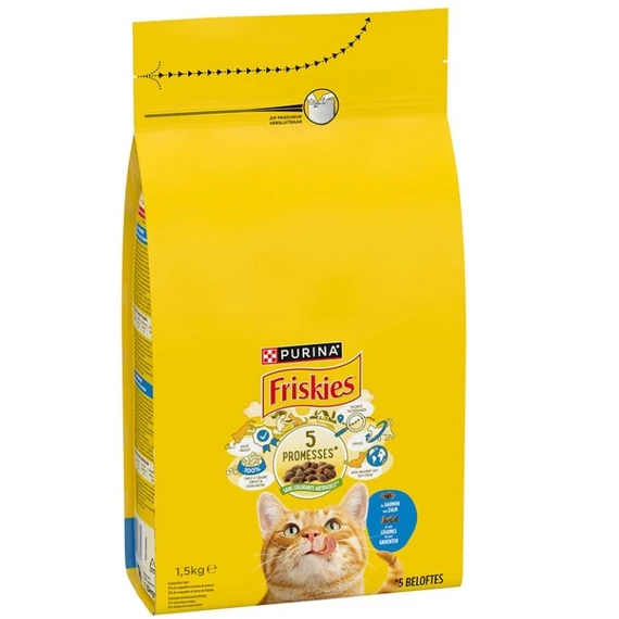 ÁLLATELEDEL SZÁRAZ FRISKIES LAZAC, ZÖLDSÉG 1.5KG