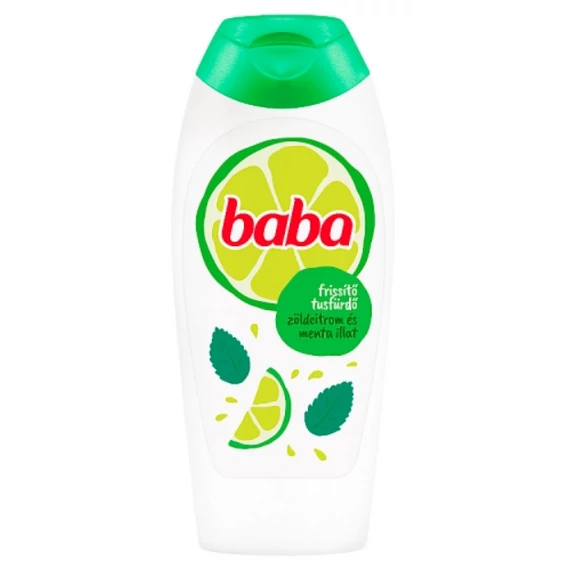 Baba frissítő tusfürdő zöldcitrom és menta illattal 400 ml