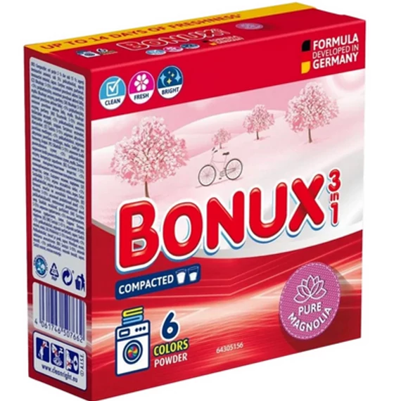 Bonux Mosópor dobozos gépi 6 mosás 390 g 3in1 Pure Magnolia Colors