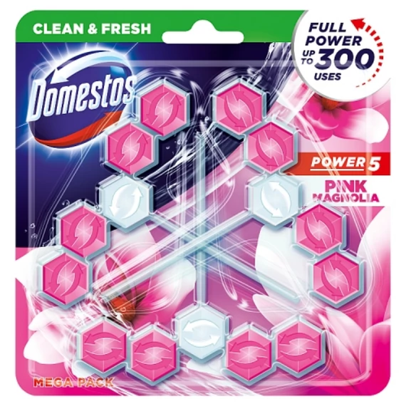 Domestos Power 5 Magnolia WC frissítő blokk 3 x 50 g