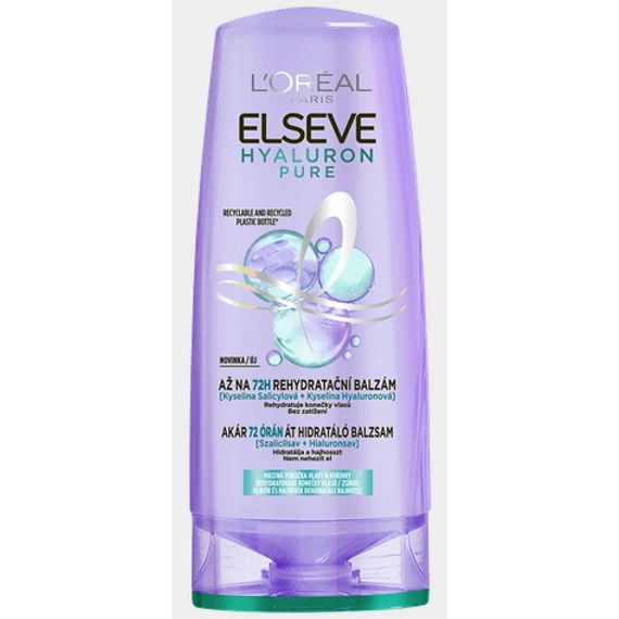 ELSEVE HAJBALZSAM 200ML Hyaluron Pure Hidratáló balzsam szalicilsavval és hialuronsavval