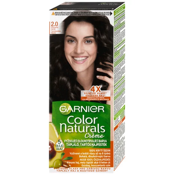 GARNIER Color Naturals tartós hajfesték - 2.0 Természetes fekete
