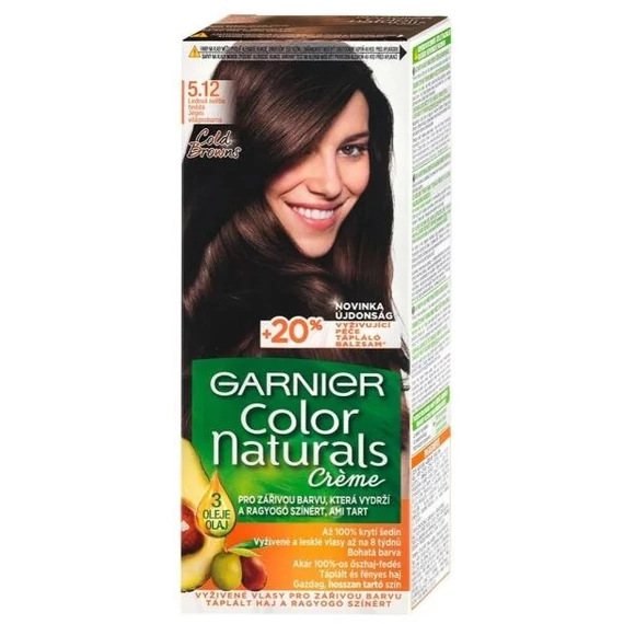 GARNIER Color Naturals tartós hajfesték - 5.12 Jeges világosbarna