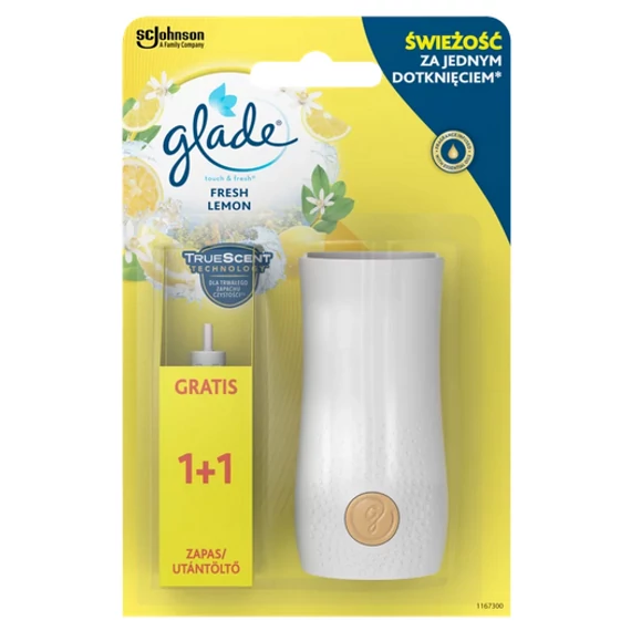Glade Touch & Fresh Fresh Lemon koncentrált aeroszolos légfrissítő készülék 2 x 10 ml