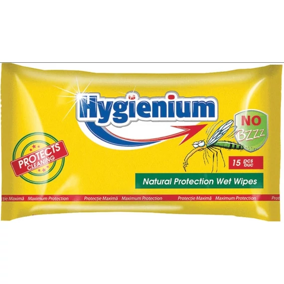 Hygienium NO-BZZ szúnyogriasztó törlőkendő 15 lapos