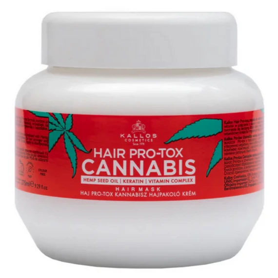 KALLOS Haj Pro-Tox Kannabisz hajpakoló krém kendermagolajjal, keratinnal és vitamin komplex-szel  275ml