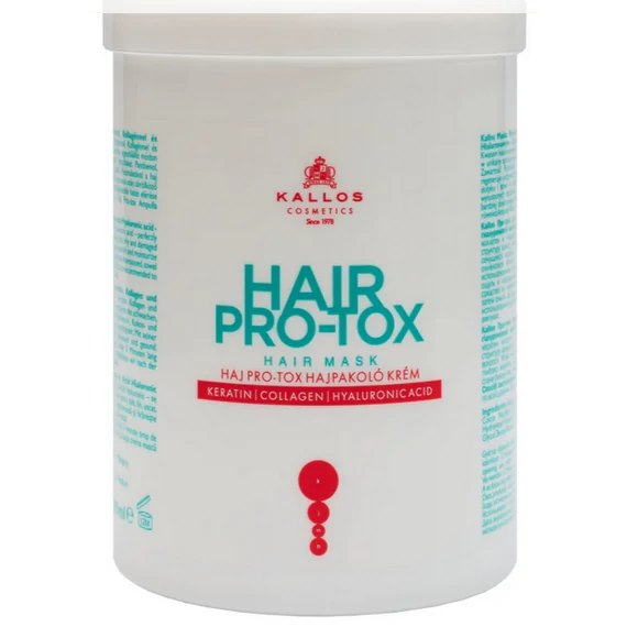 KALLOS Haj Pro-Tox hajpakoló krém keratinnal, kollagénnel és hialuronsavval 1000ml