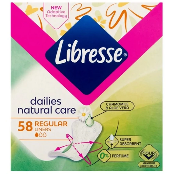 Libresse Natural Care Normal illatmegkötő tisztasági betét - 58 db