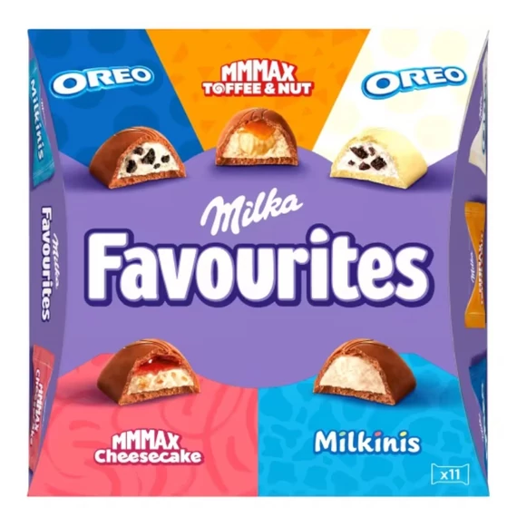 Milka Favourites töltött csokoládé válogatás 11 db 95 g