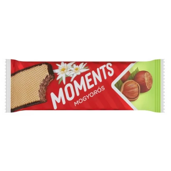 Moments kakaós bevonómasszába mártott, mogyorós krémmel töltött ostyaszelet 45 g