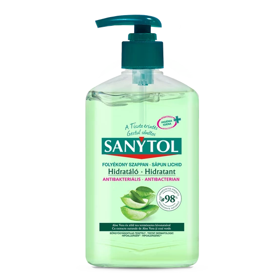 Sanytol Antibakteriális Folyékony Szappan Zöld Tea és aloe vera 250 ml