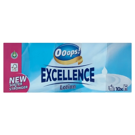 Ooops! Excellence Lotion illatosított papír zsebkendő 4 rétegű 10 x 8 db