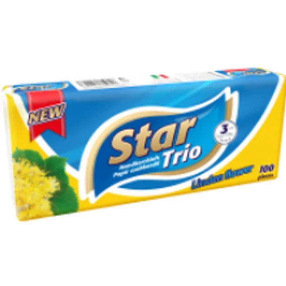 Star Trio Hársfavirág papír zsebkendő 3 rétegű 100 db