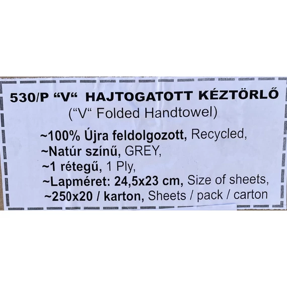 KÉZTÖRLŐ V- HAJT. 1RTG. 5000 LAP NATUR /20X250LAP/