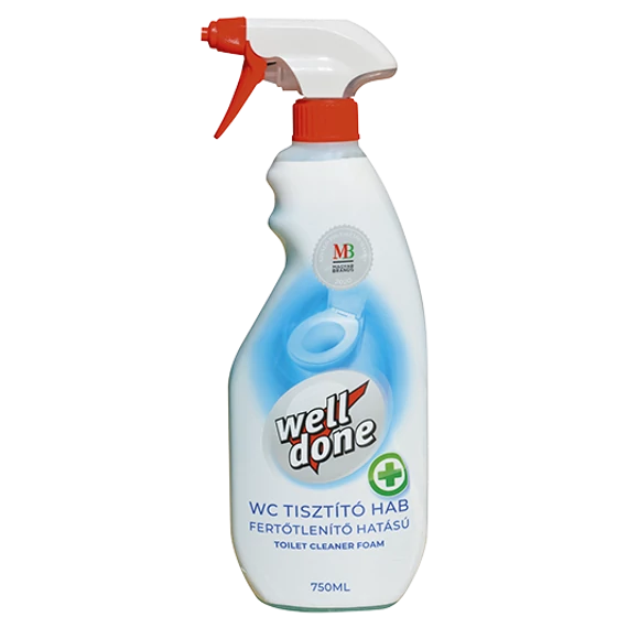 WELL DONE WC tisztító hab szórófejes, fertőtlenítő hatású 750 ml
