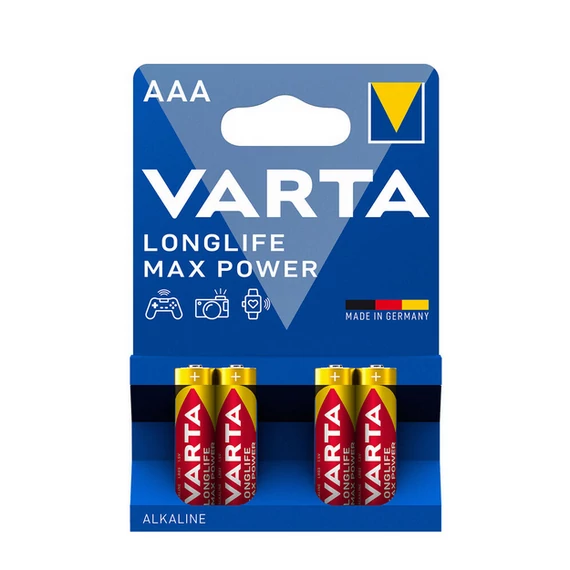 VARTA LONGLIFE MAX POWER ALKÁLI CERUZA ELEM AA B4